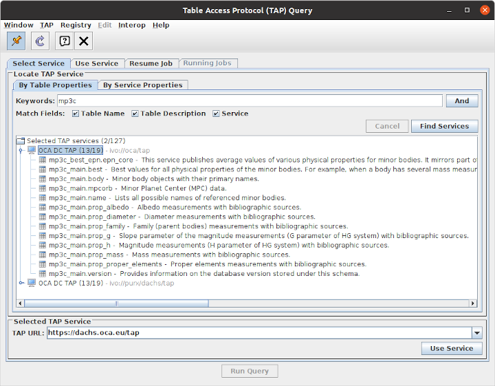 TAP usage with TOPCAT